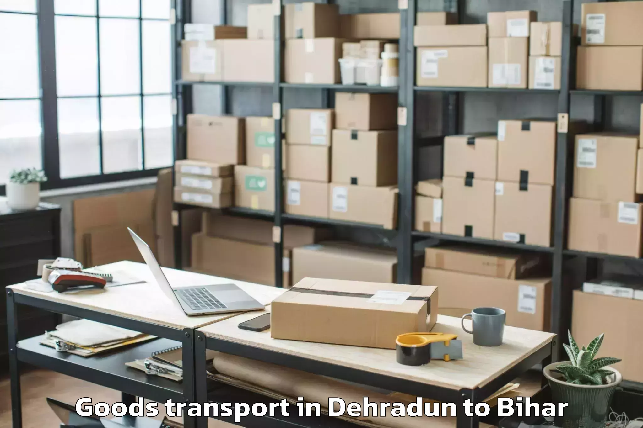 Professional Dehradun to Bagaha Goods Transport